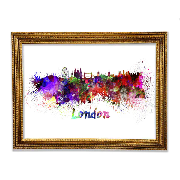 Ebern Designs Rainbow London Splash 1 Einzelner Bilderrahmen